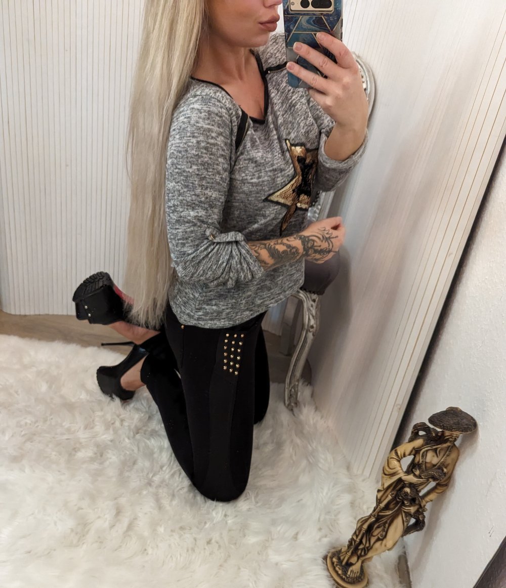 Pulli Pullover Oberteil top Pailetten s m