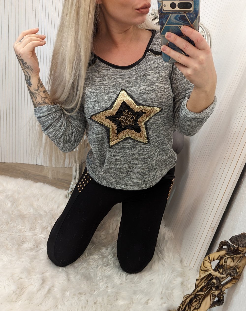 Pulli Pullover Oberteil top Pailetten s m