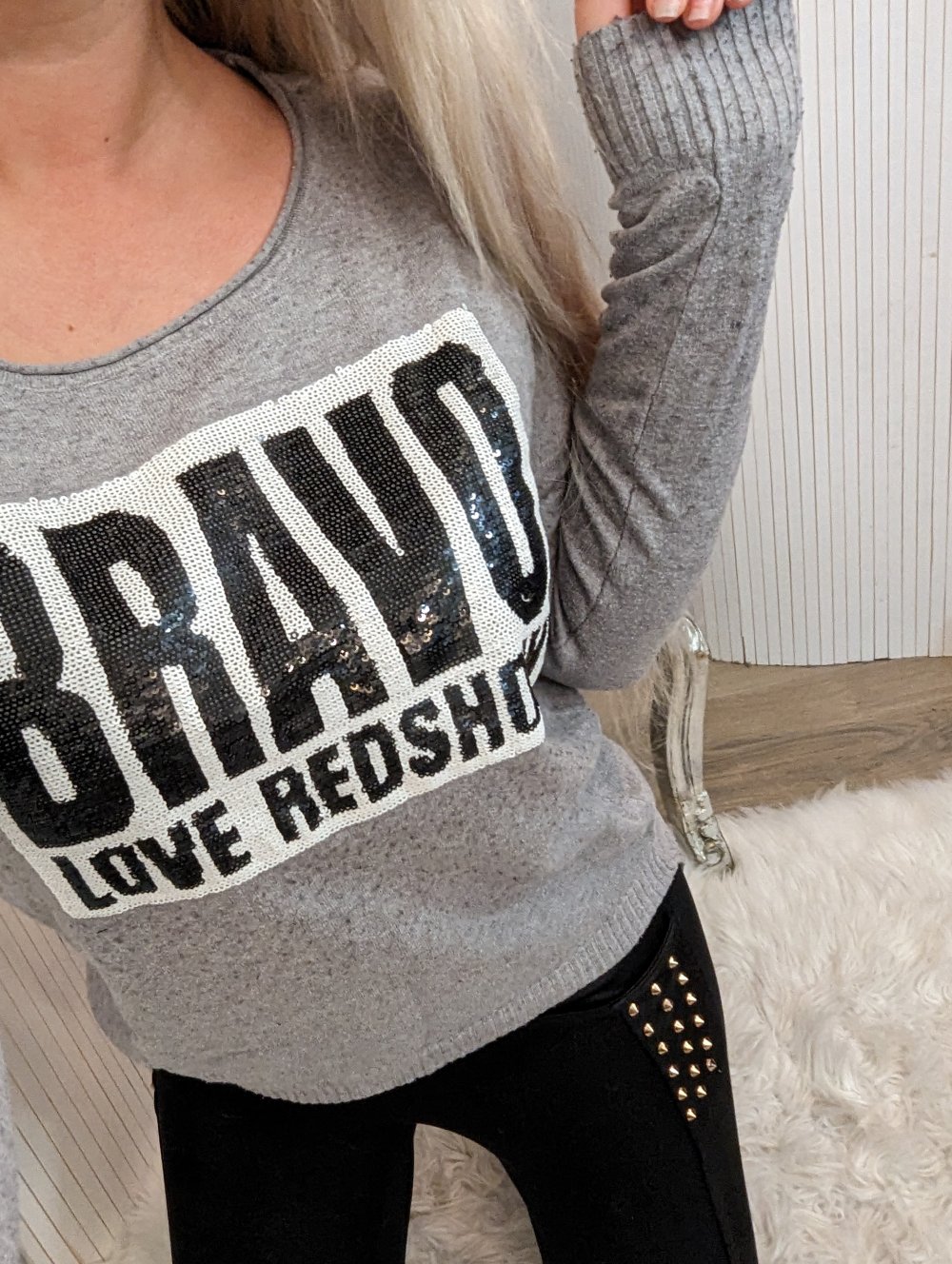 Pulli Pullover Oberteil top Pailetten 