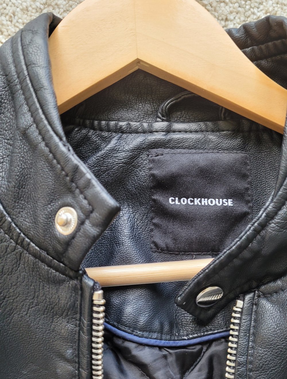 Vintage Oversized Lederjacke schwarz