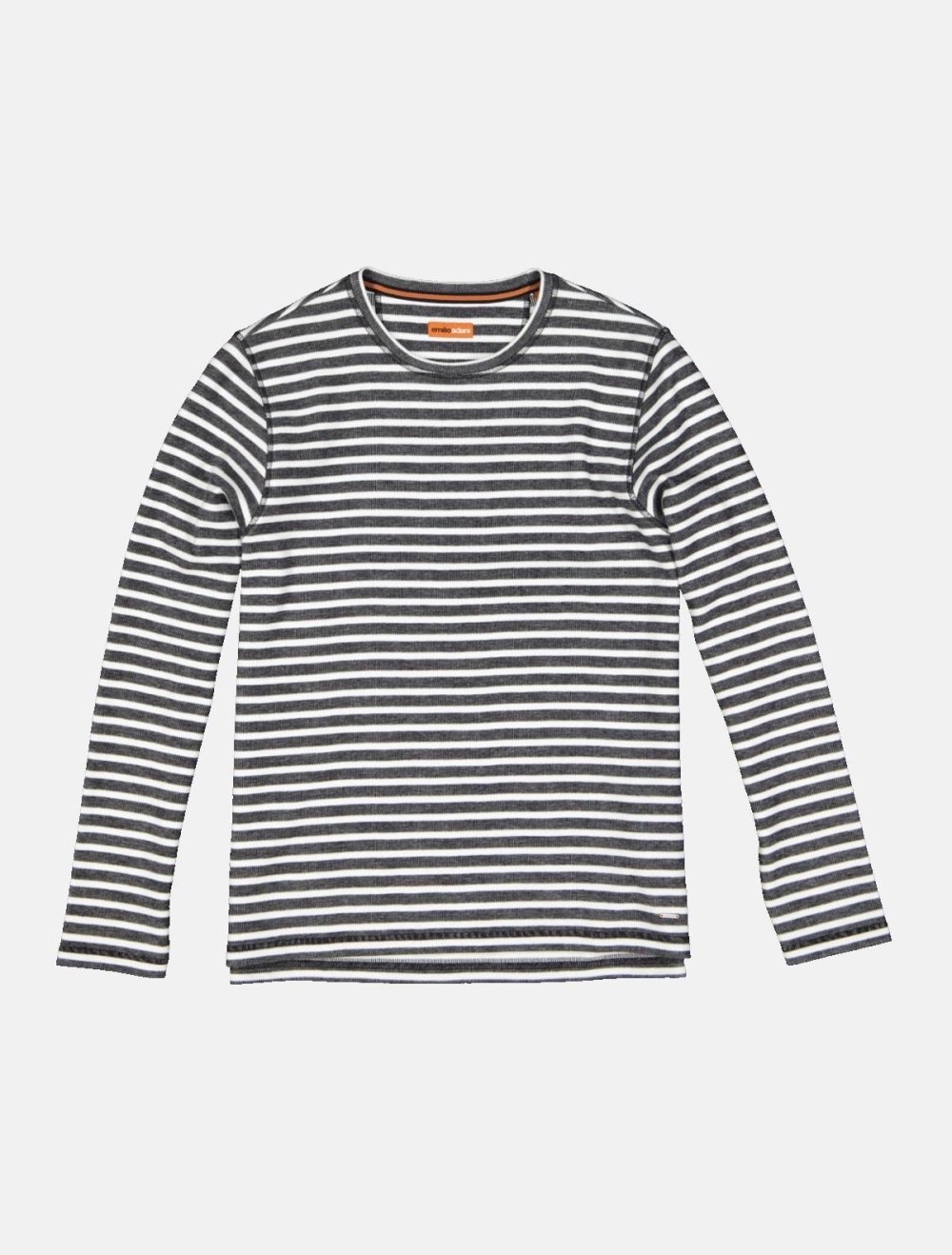 Langarm-Shirt Gestreift Dunkelgrau