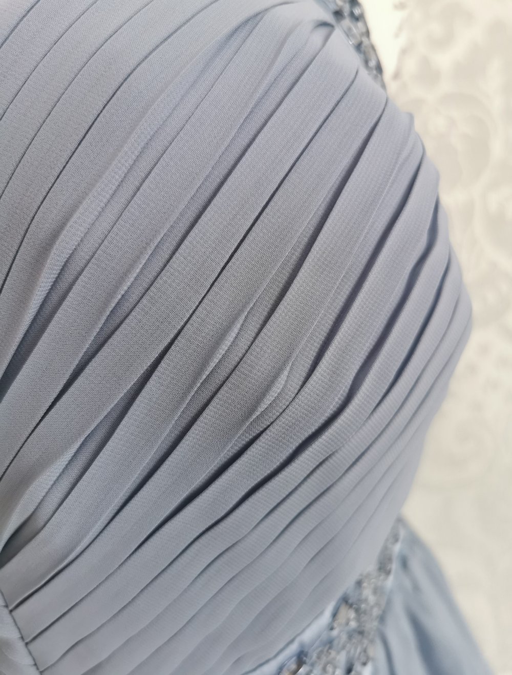 Bodyflirt Kleid | Chiffonkleid Gr.38 blau mit Perlen