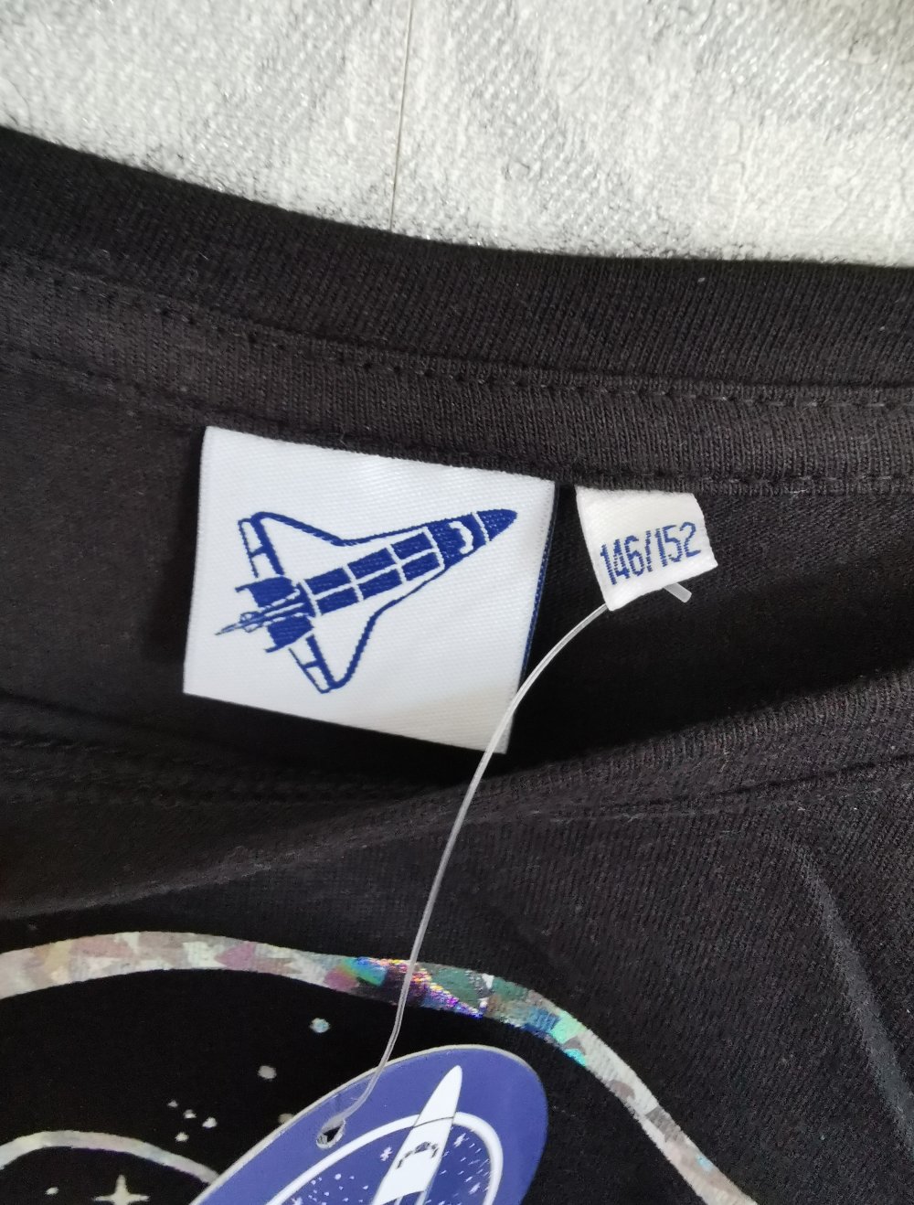 NASA Langarmshirt Gr.146/152 in schwarz mit glitter Print NEU mit Etikett