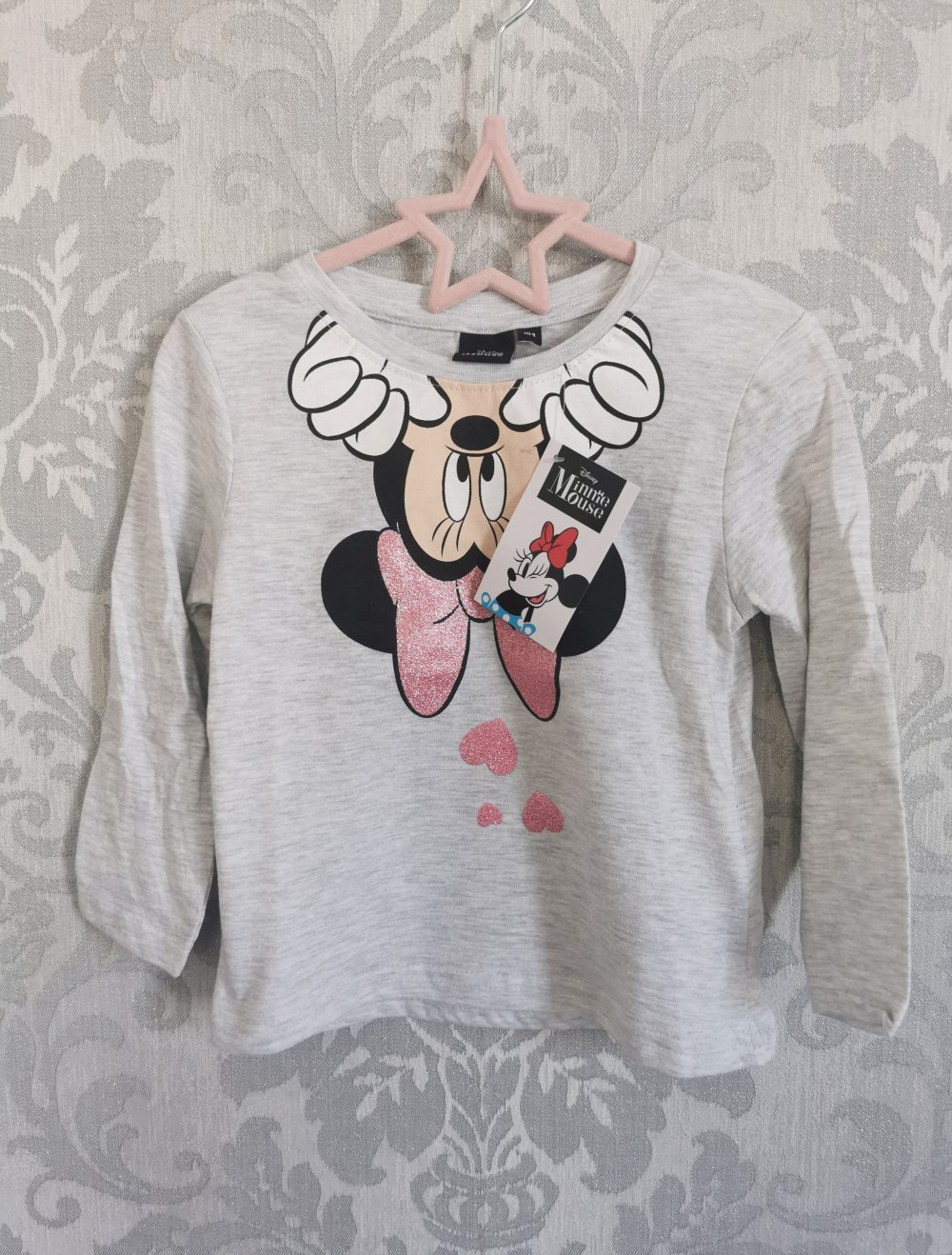 Disney Minnie Maus Langarmshirt Gr. 104 in grau Neu mit Etikett