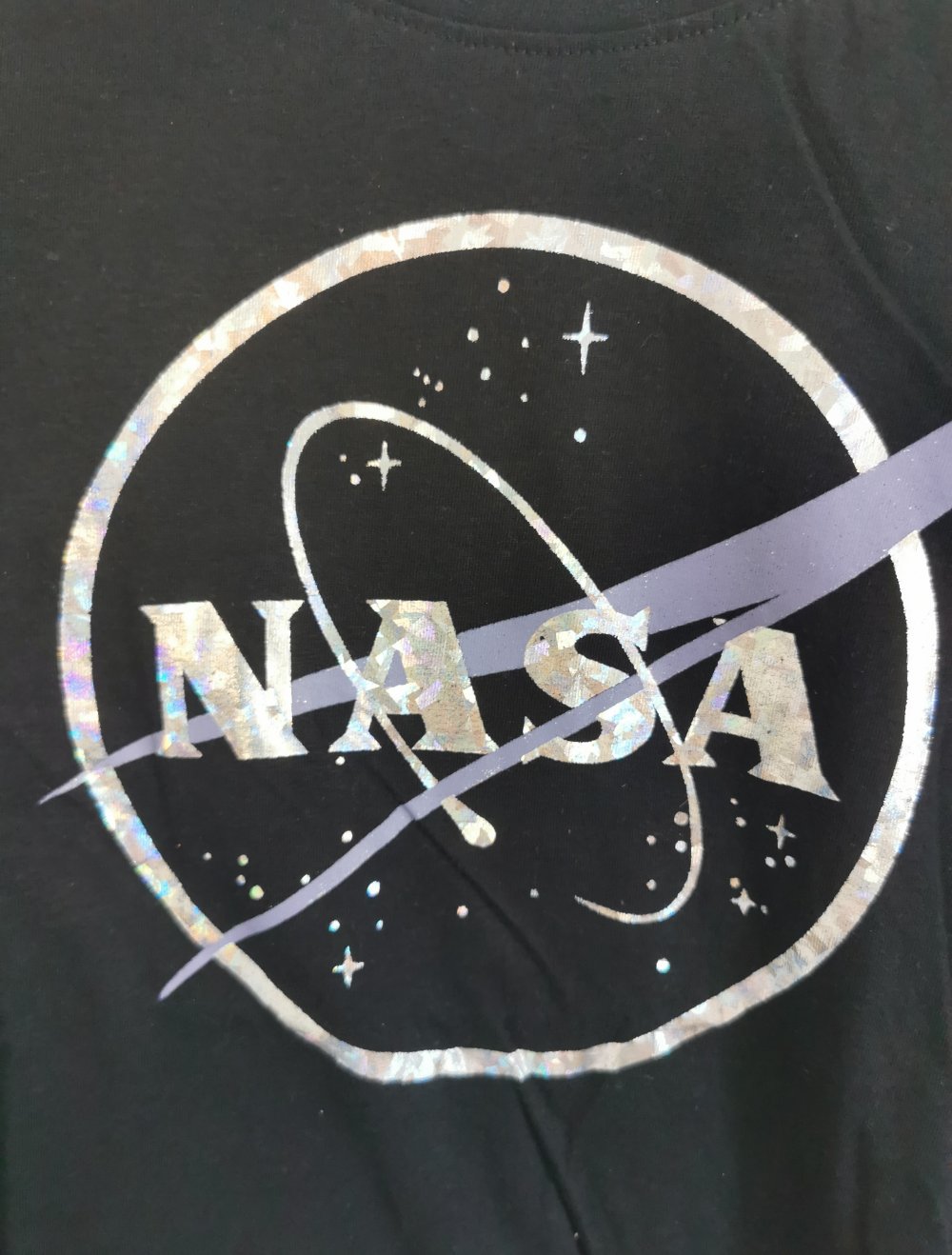 NASA Langarmshirt Gr.146/152 in schwarz mit glitter Print NEU mit Etikett