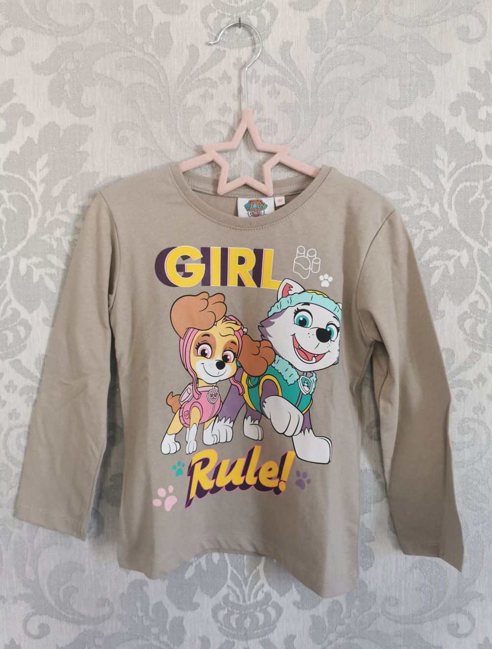 Paw Patrol Langarmshirt Gr. 110 in hellbraun Neu mit Etikett