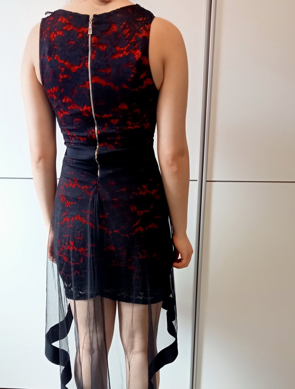 Kleid kurz schwarz Rot