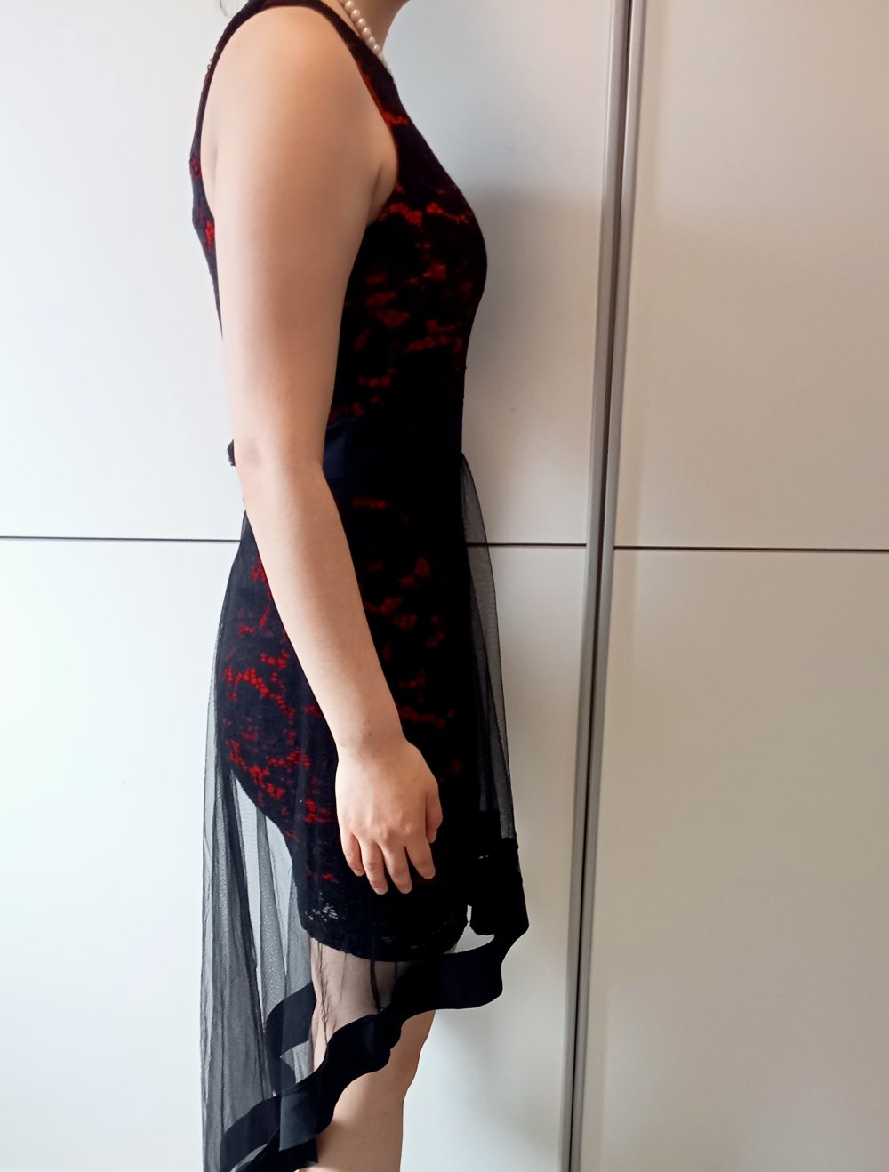 Kleid kurz schwarz Rot