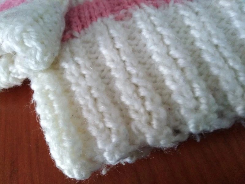 Rosa weiß gestreifter Pulli - Gr. - 74/80 - handmade - Vintage - aus den 80ern