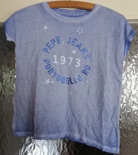 Blaues Shirt mit Aufschrift - Gr. 116 - Pepe Jeans