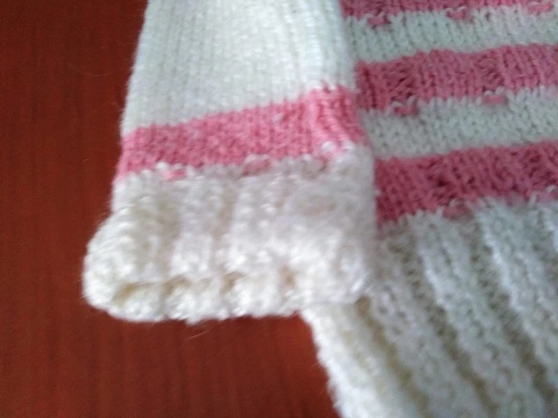 Rosa weiß gestreifter Pulli - Gr. - 74/80 - handmade - Vintage - aus den 80ern