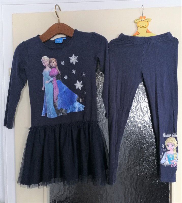 Blaues Kleid mit Leggings - Eisprinzessin - Gr. 122 - Disney