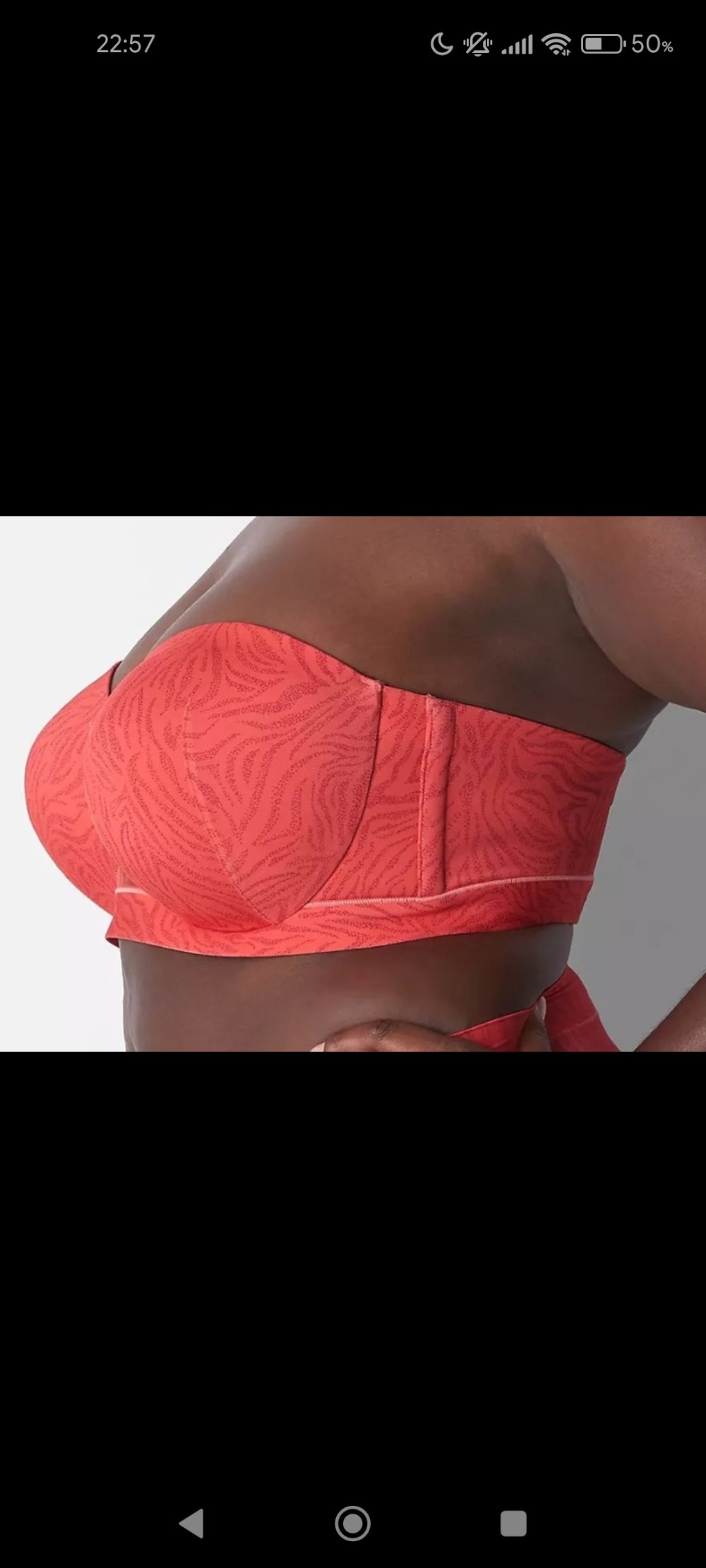 115G BH ohne Träger, mit Träger, mit Bügel, gemustert, Pfirsich