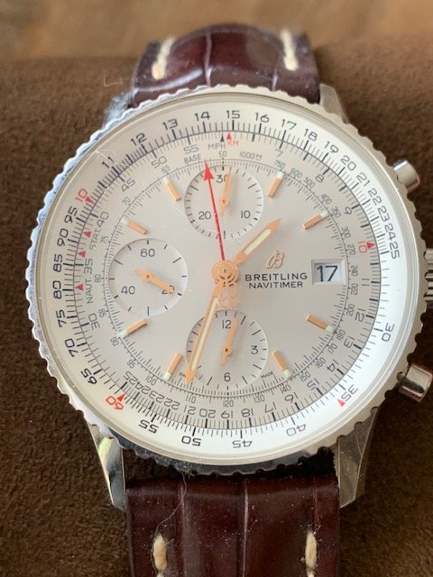 Breitling-Chronograph 41, 18-karätiges Rotgold-Perlmutt