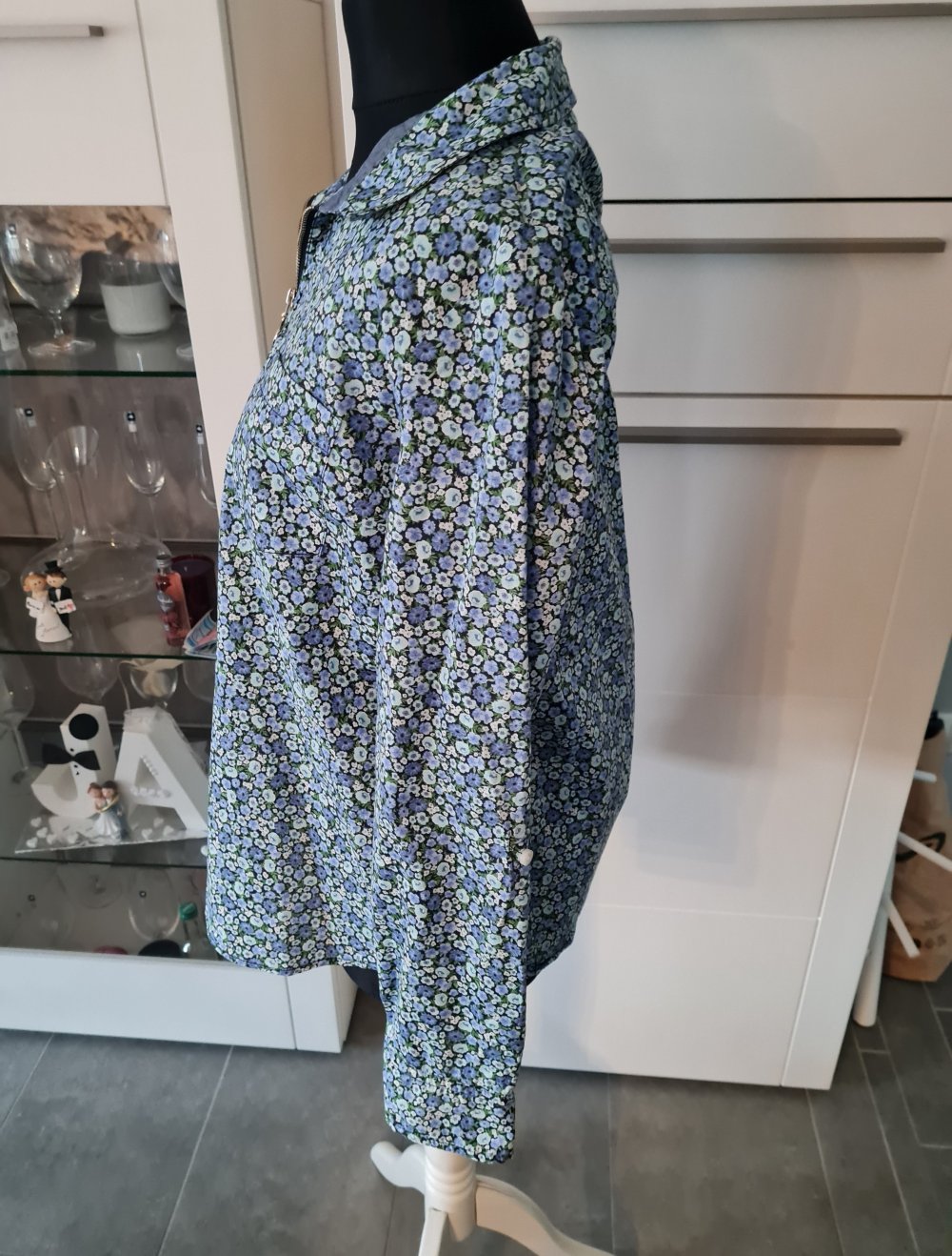 Tommy Hilfiger Bluse mit floralem Muster Blau Gr. S