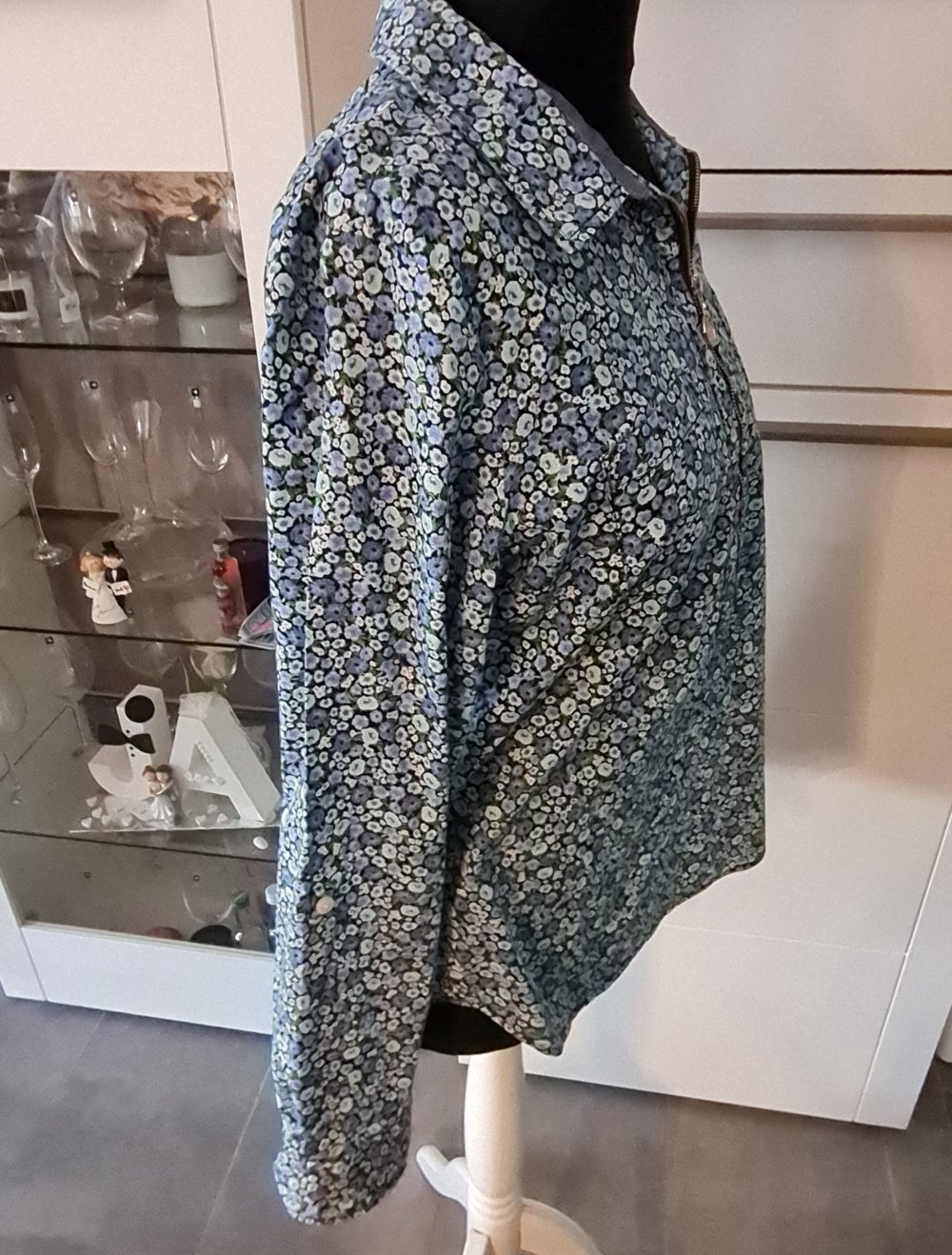 Tommy Hilfiger Bluse mit floralem Muster Blau Gr. S