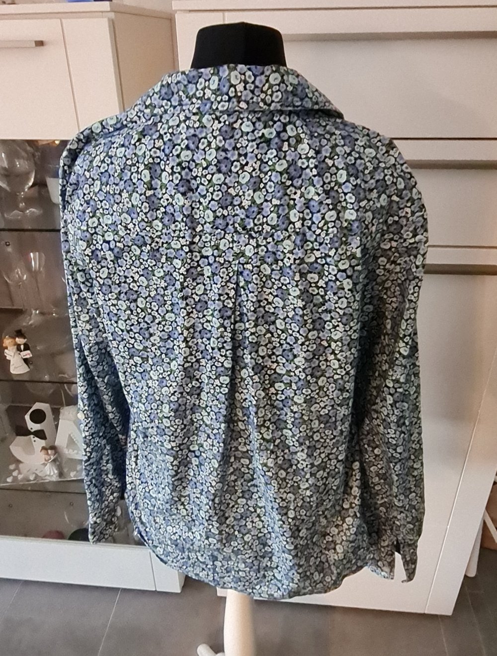 Tommy Hilfiger Bluse mit floralem Muster Blau Gr. S