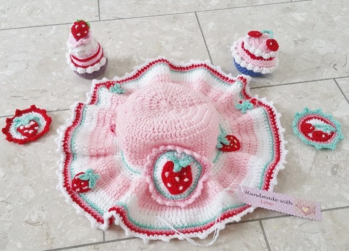 Strawberry Sommerhut Gartenhut Erdbeeren