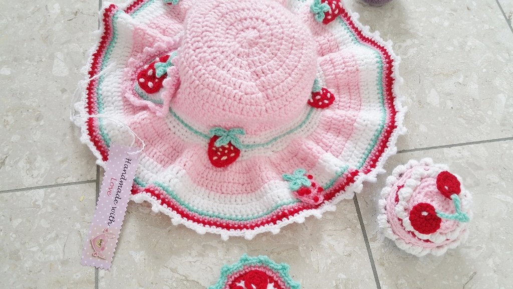 Strawberry Sommerhut Gartenhut Erdbeeren