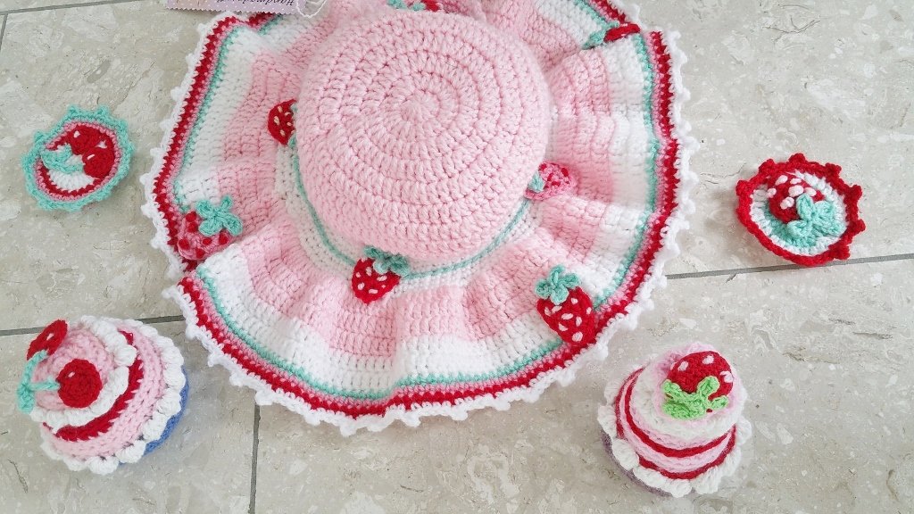 Strawberry Sommerhut Gartenhut Erdbeeren