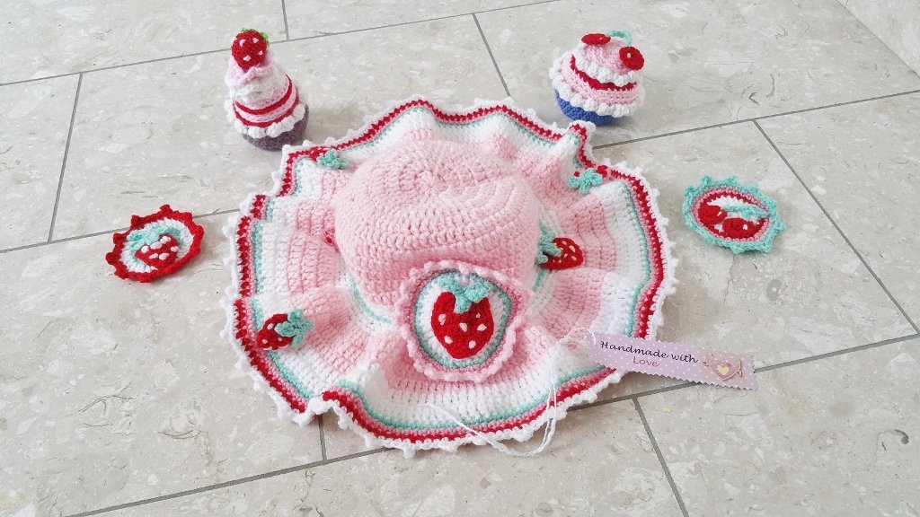 Strawberry Sommerhut Gartenhut Erdbeeren