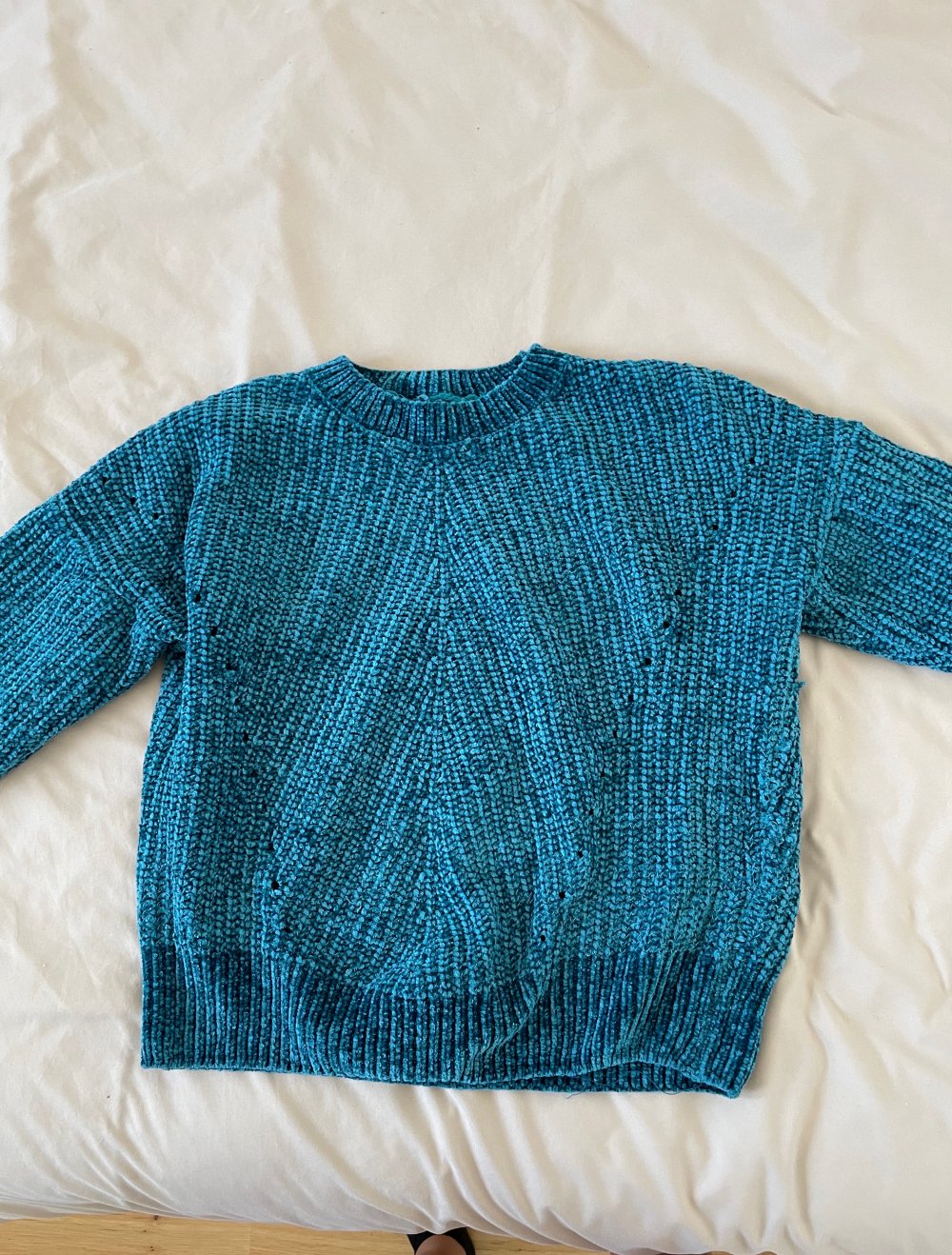 Türkiser kuschliger Strickpulli