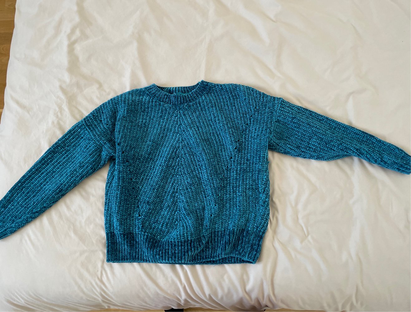Türkiser kuschliger Strickpulli