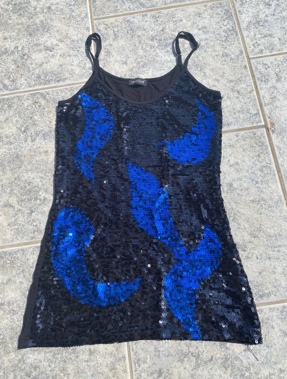 Sexy Pailetten- Spaghettitop, 36