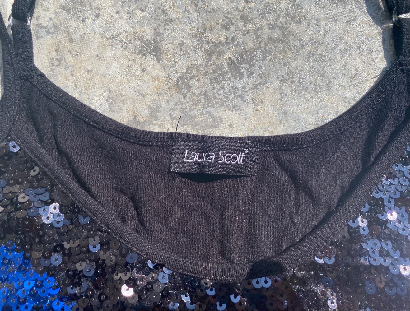 Sexy Pailetten- Spaghettitop, 36