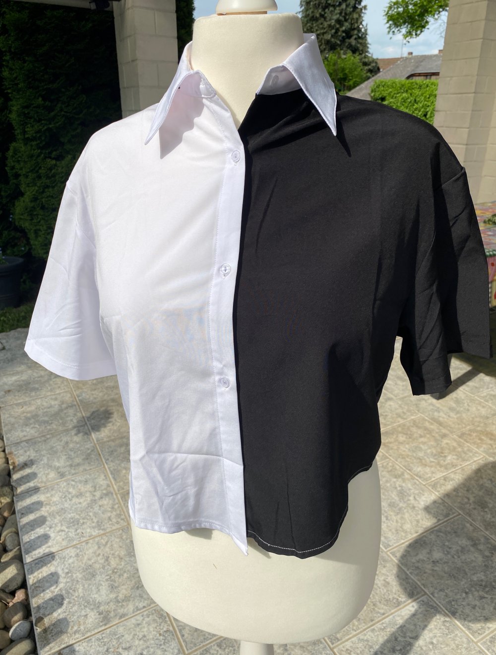 Schicke schwarz/ weiß Bluse, 40