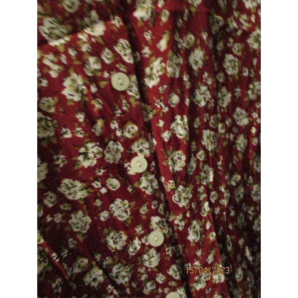 dunkelrotes Blümchen-Kleid