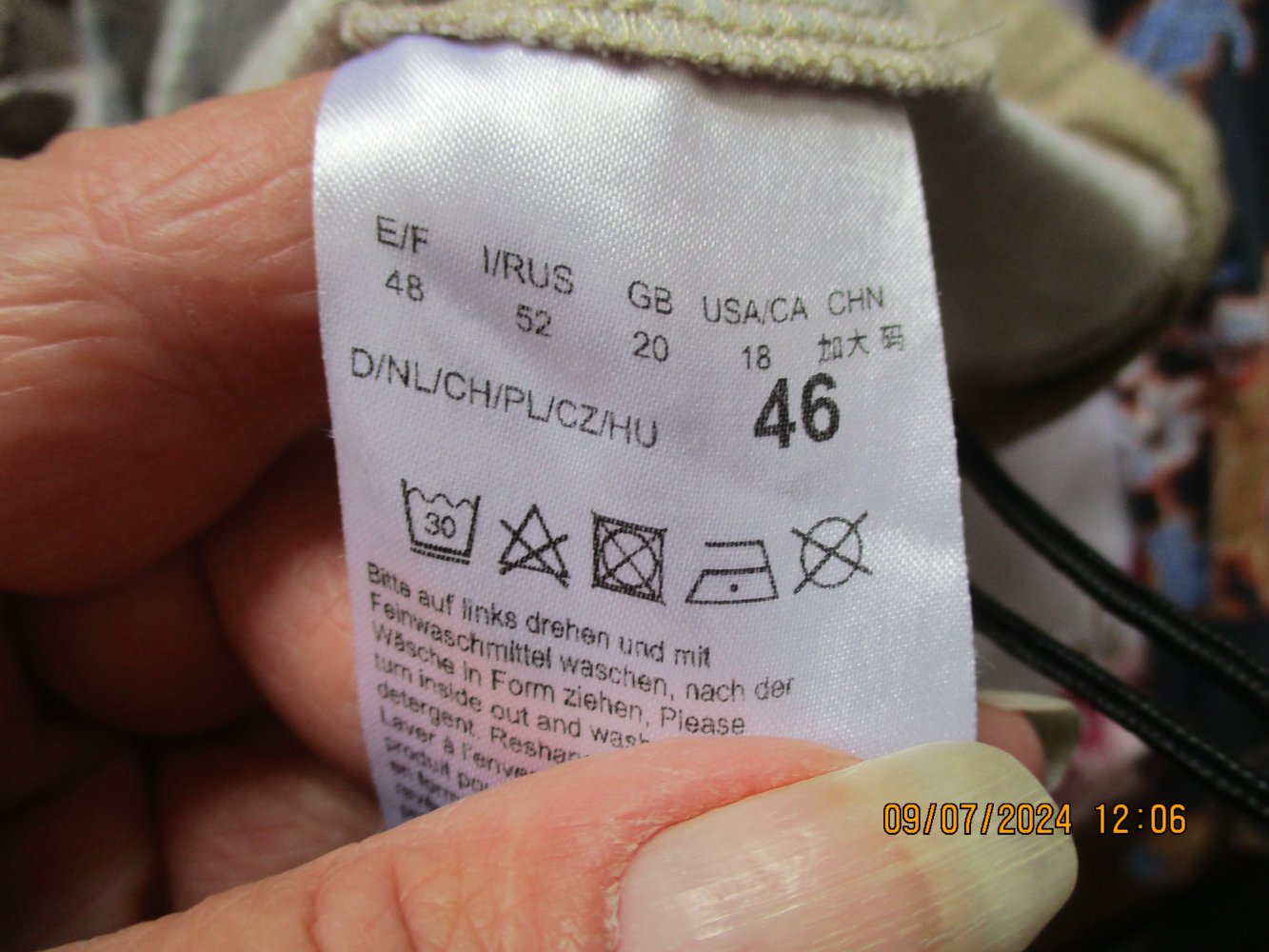 Shirt mit Bündchen & 3/4 Atm Größe 46