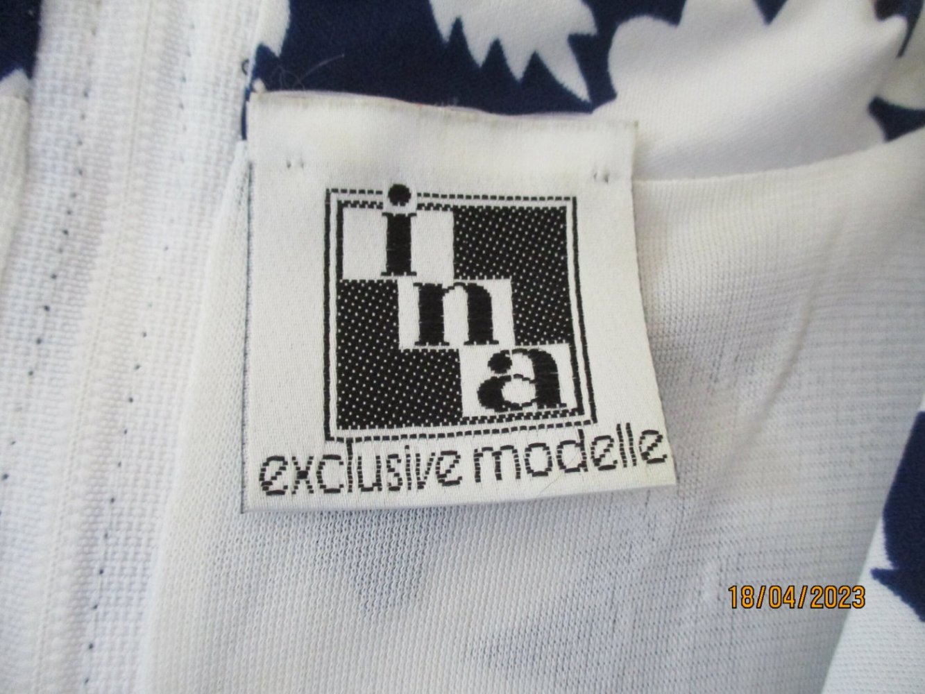 blau/ weißes Vintage-Kleid mit passendem Jäckchen