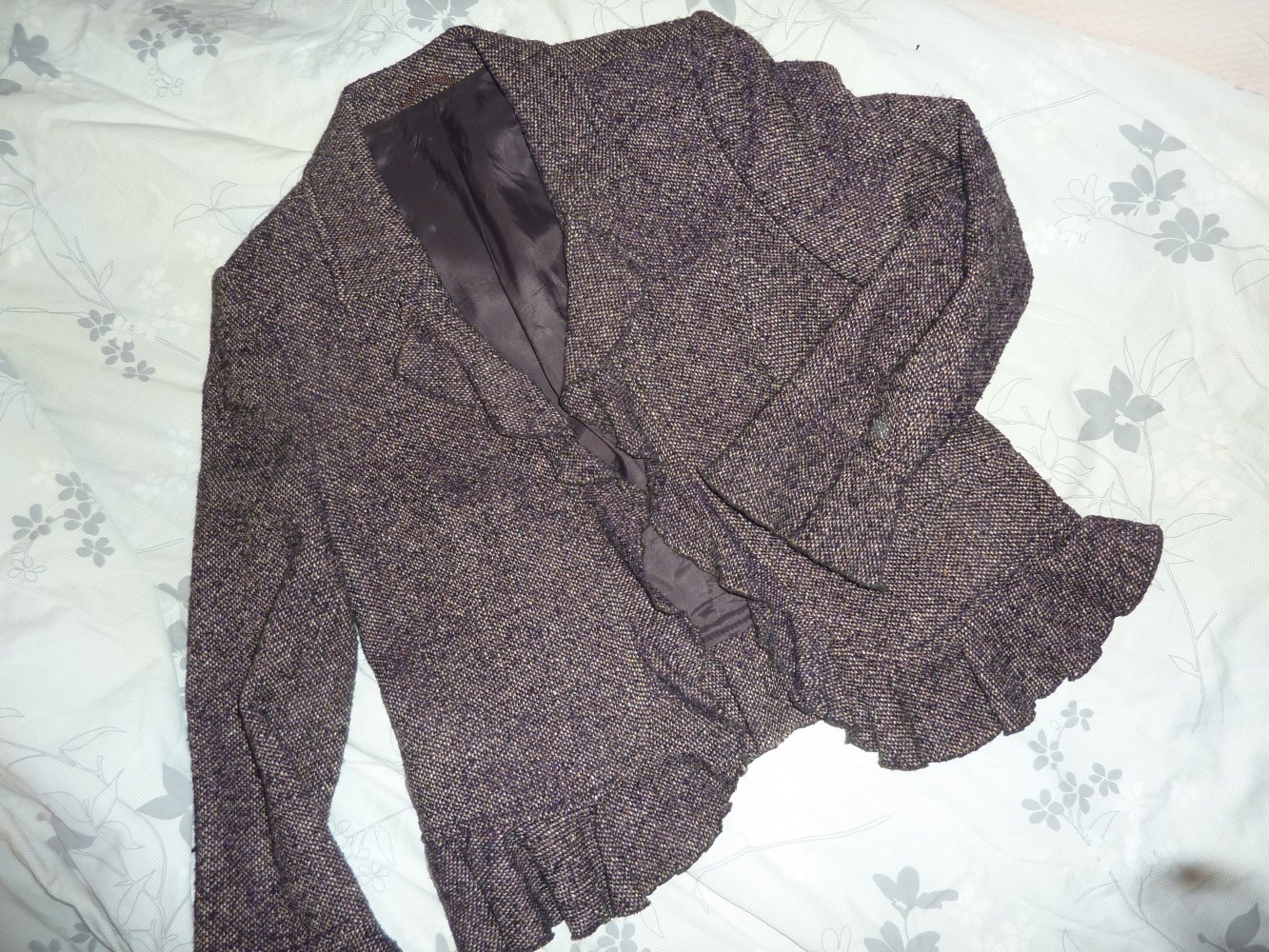 Damen Jacke 40 M Blazer braun Kurzjacke Kurzblazer mit etwas Wolle Boutique