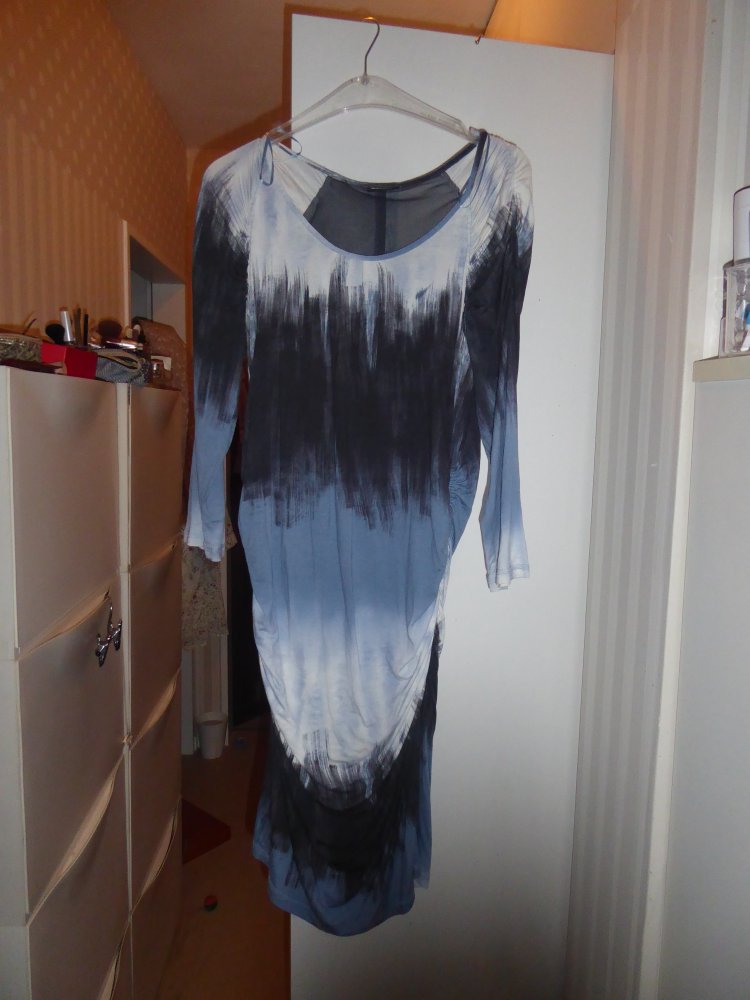 Kleid expresso 40 42 Sommerkleid Coctailkleid blau anthrazit Strech Viskose