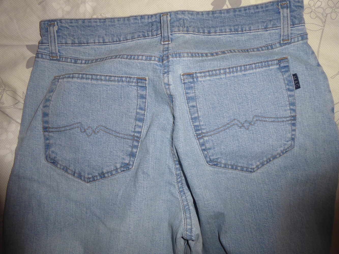 Damen MAC Jeans 40 M blau Hose Jeanshose Sommerhose Bermuda Capri High Waist 
