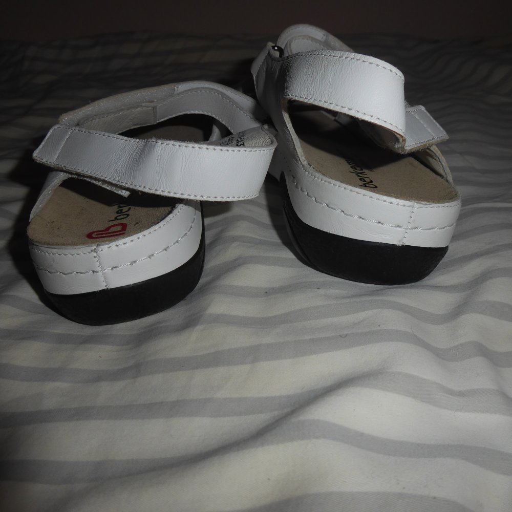 Damen echt Leder Sandale NEU Berkemann Fußbett 42 7,5 weiß Sandalette Schuhe Sommerschuhe NP 119€