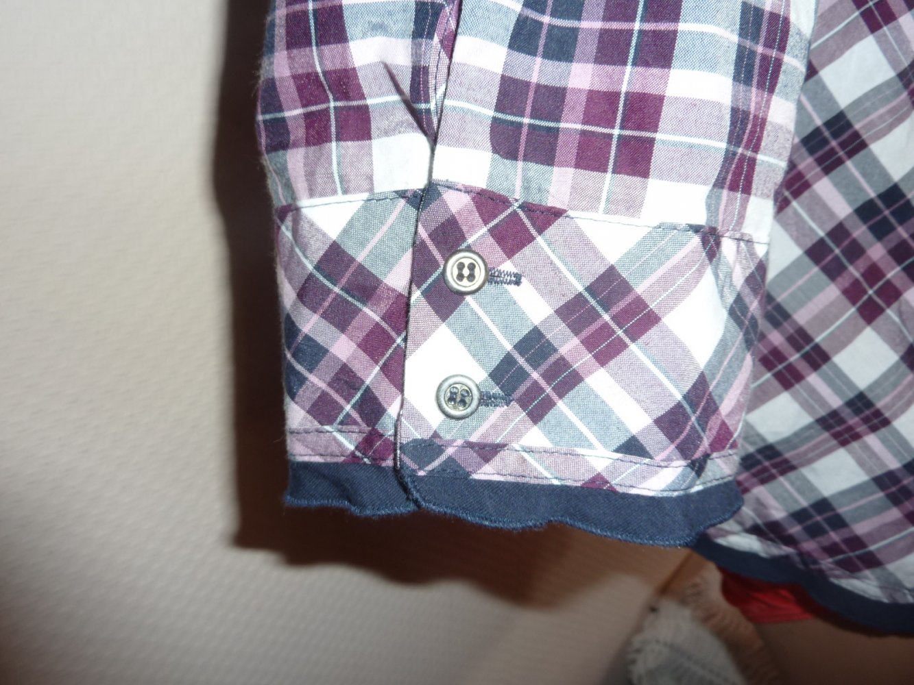 Damen Original Gerry WEBER Bluse Gr. 44 L XL beere schwarz Caro Brust 60 cm BW