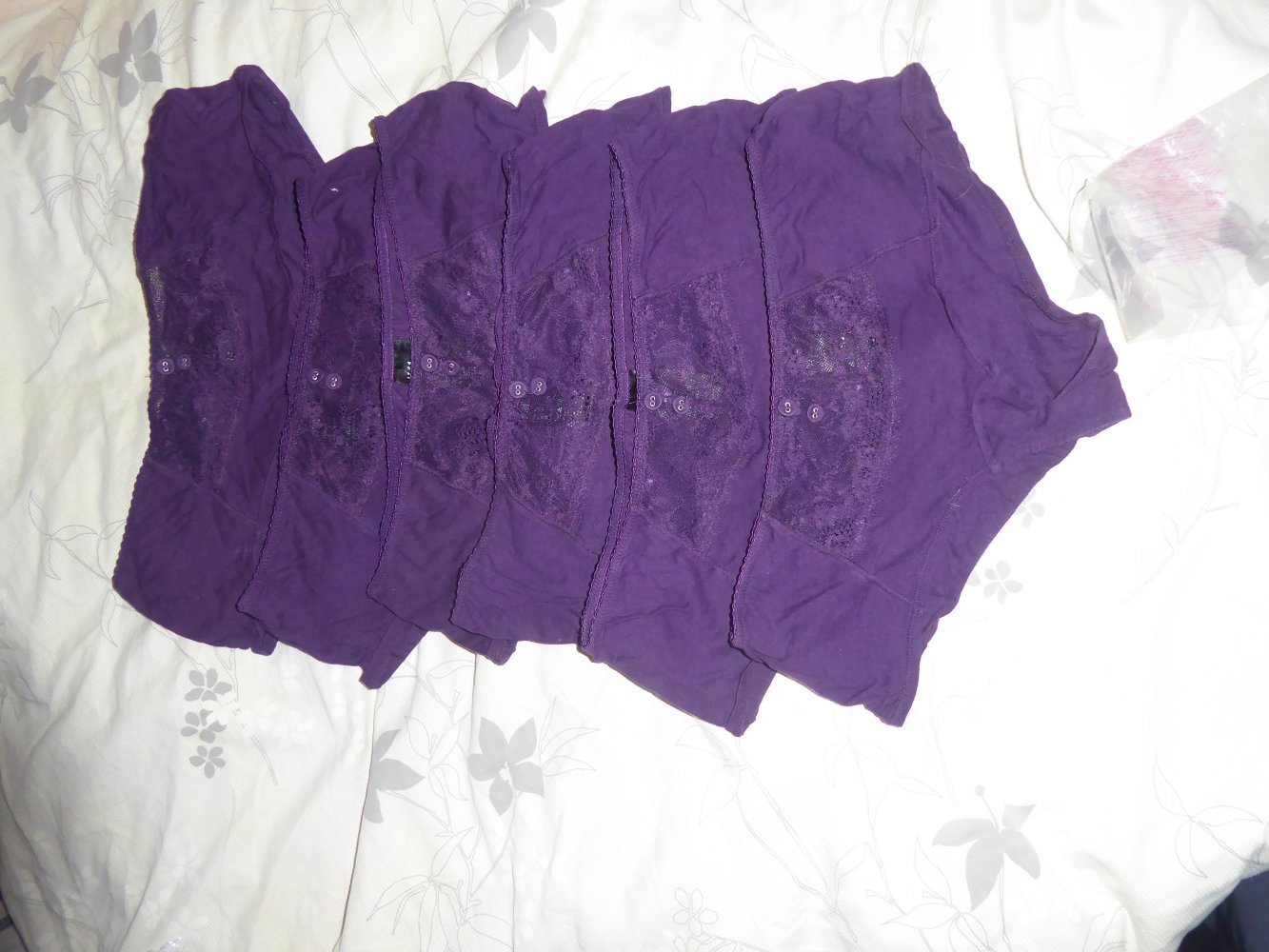 3 x Damen Hipster Panty Slip M 40 Baumwolle lila H und M