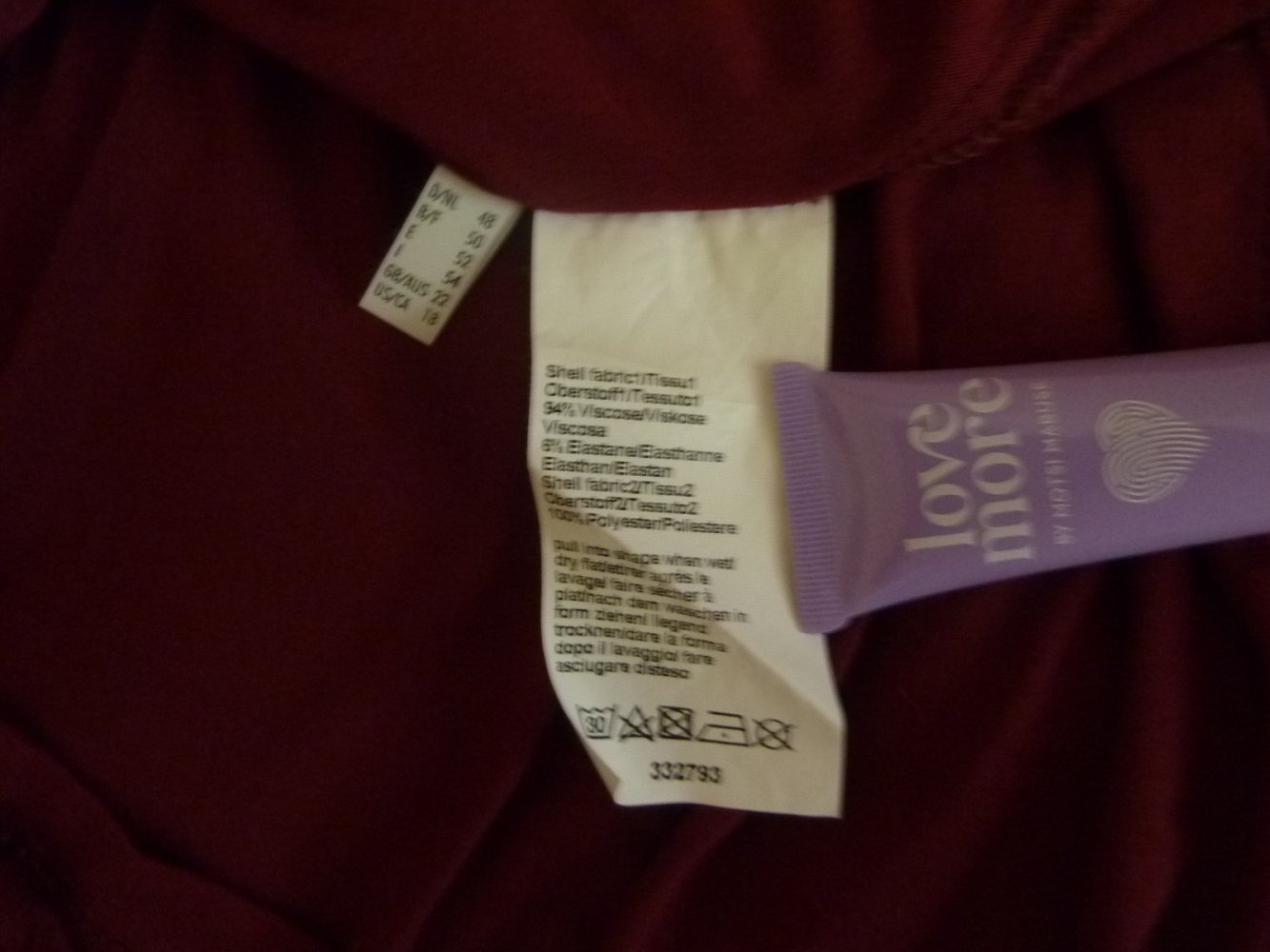 Damen Shirt 48 XXL weinrot Viskose Raffung Schalkragen langarm 