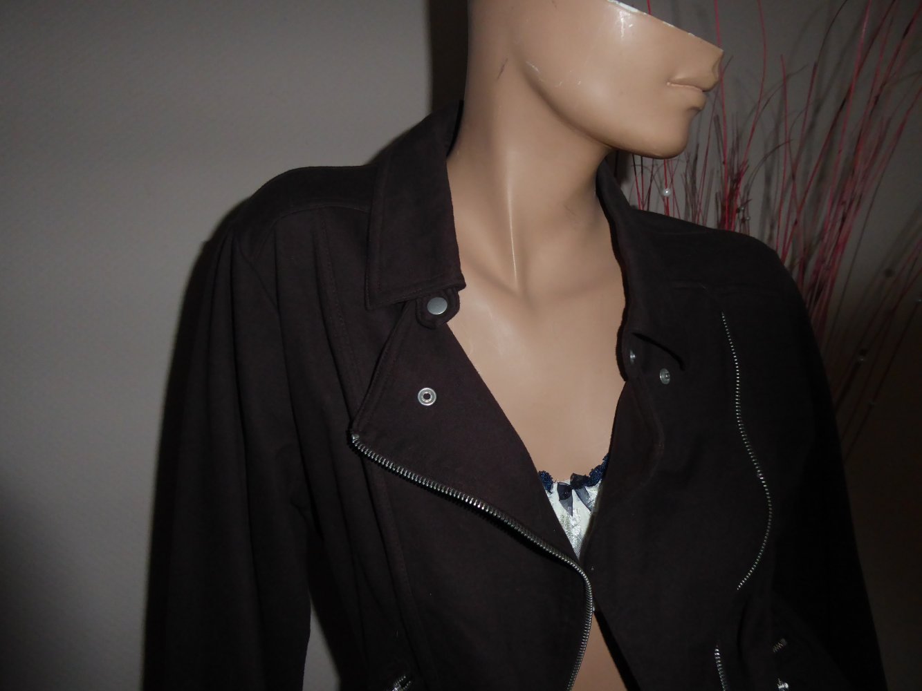 Damen Jacke Bikerjacke Bickerstil Sweartjacke Baumwolle wie neu M 40 38 braun