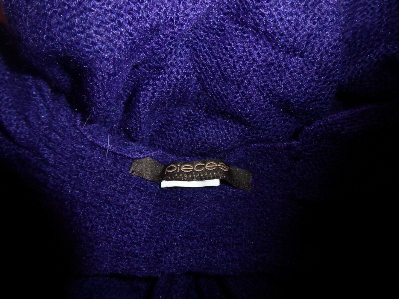 Damen SChal gerafft Stola Tuch Winterschal stretchig lila wie NEU 130 x 40 cm