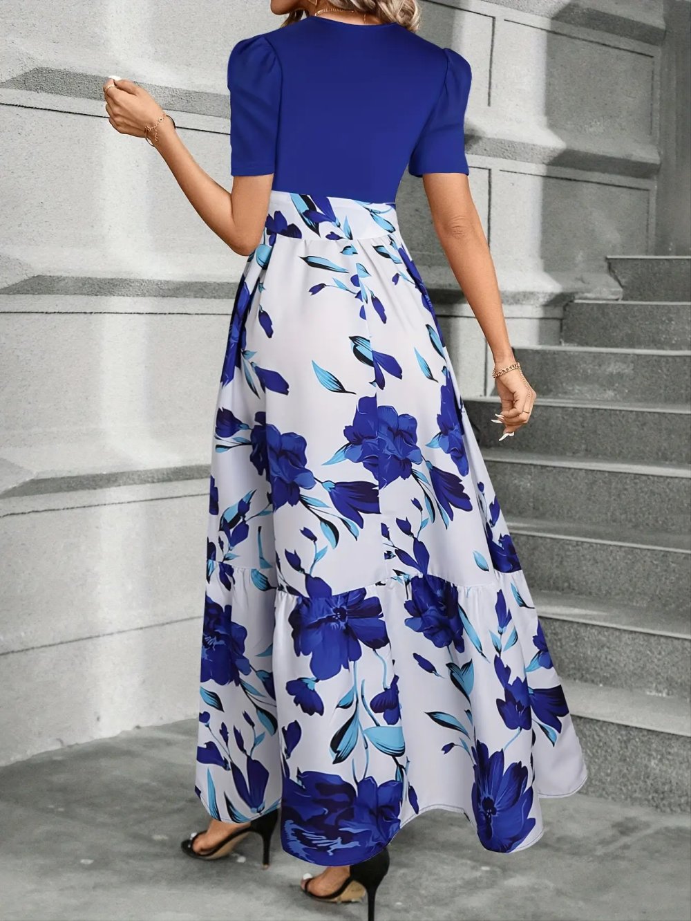 KLeid lang NEU 42 L royal blau Sommerkleid Maxikleid kurzarm evtl Abendkleid