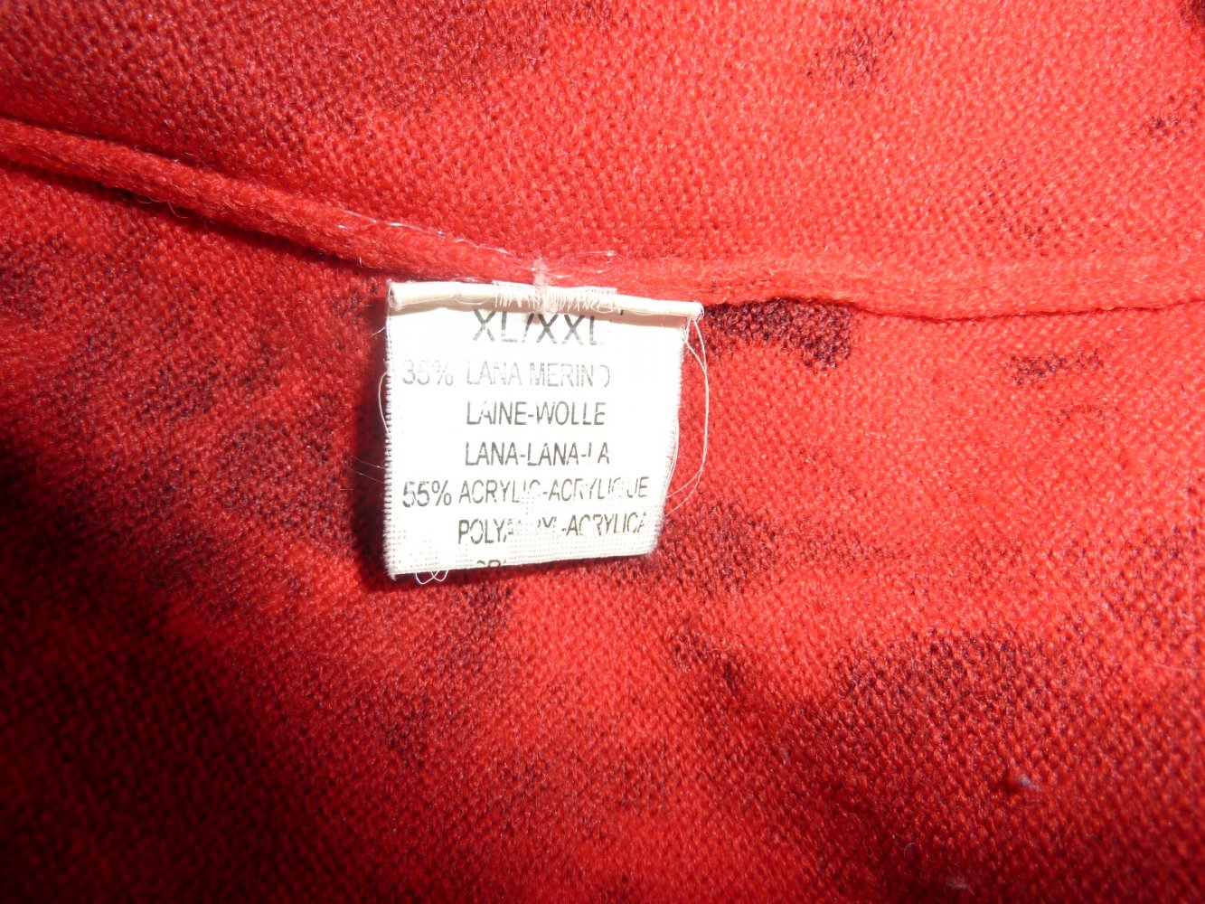 Damen Pullover Gr. 44 L 46 XL 35%Wolle rot Strick Wollpulli Wollpullover Strickpilli Pillu