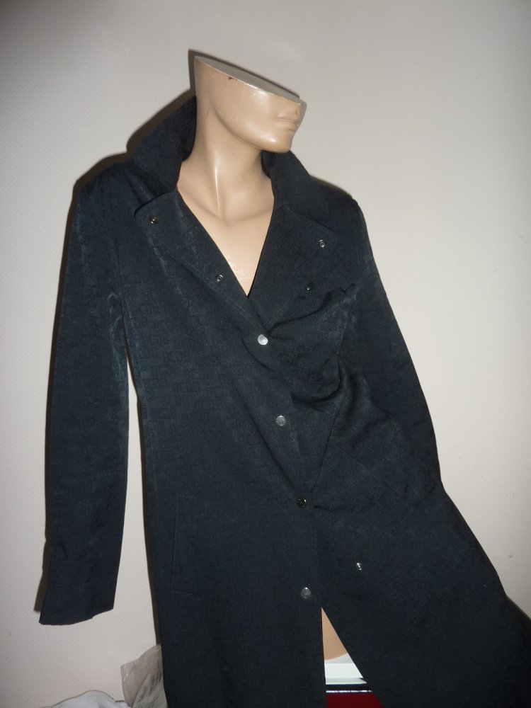 Damen Trench 38 40 schwarz Original BCBG Maxazra Trenchcoat Mantel Sommermantel Jacke Übergangsjacke