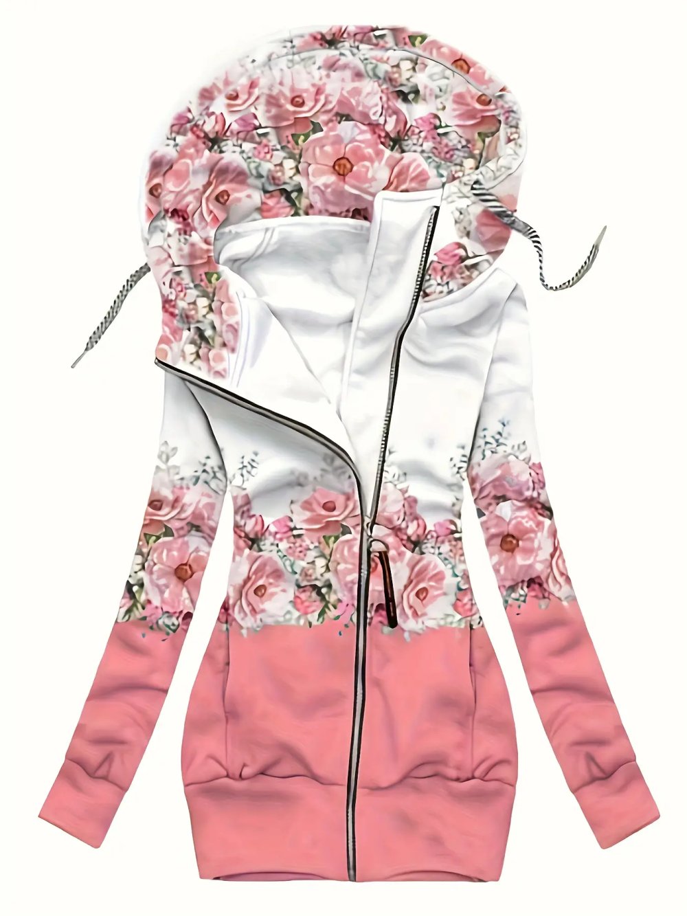 Damen Sweatjacke mit Kapuze XXL 48 50 52 54 NEU Jacke Kapuzenjacke Übergröße