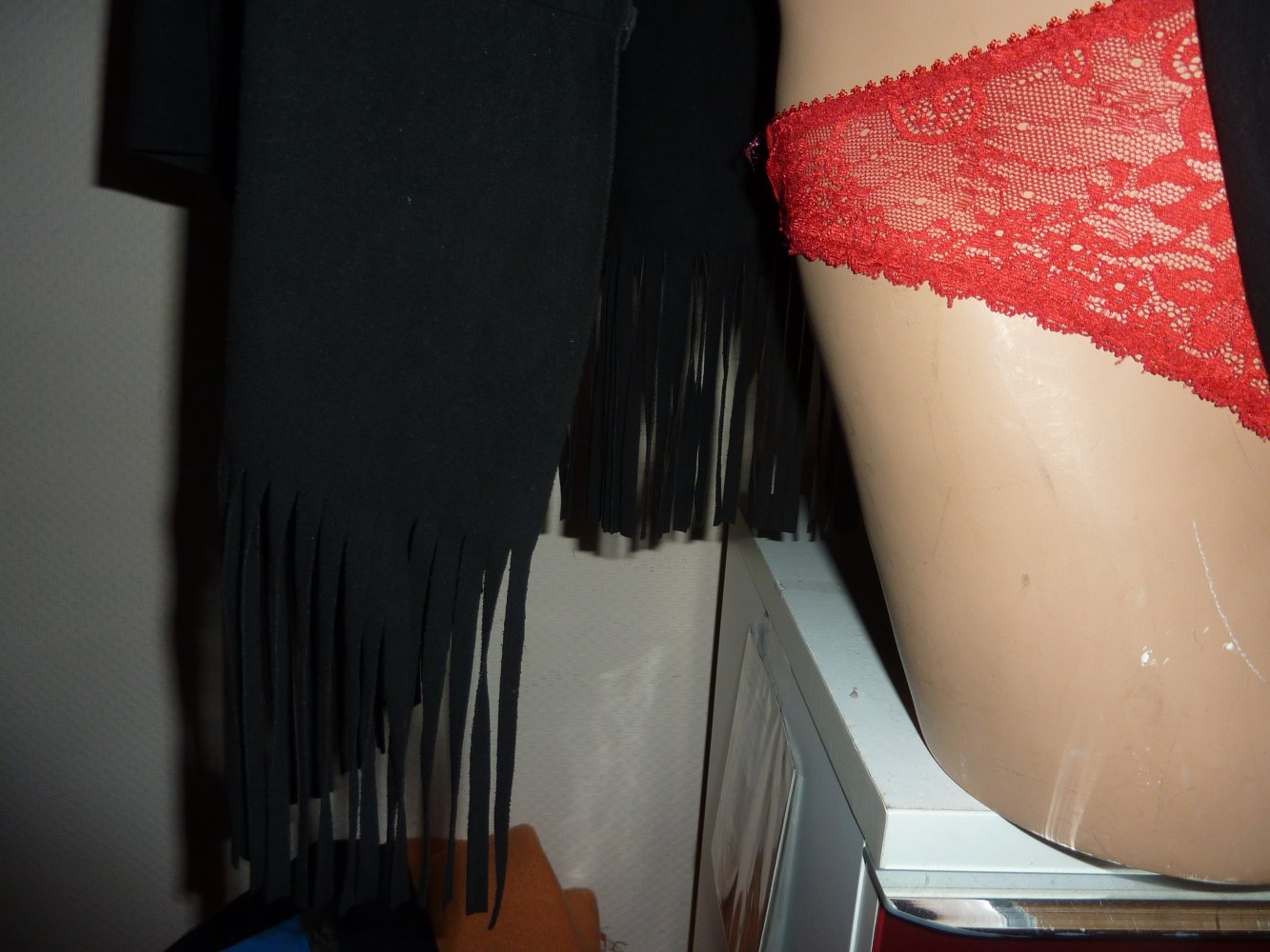 Damen Jacke Velour 44 46 XXL schwarz Western Hippie Cowboylook Cowgirl