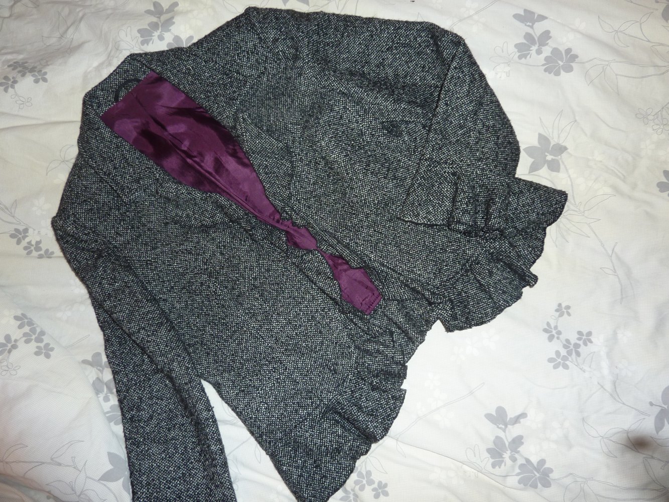 Damen Jacke 40 M Blazer schwarz Kurzjacke Kurzblazer mit etwas Wolle