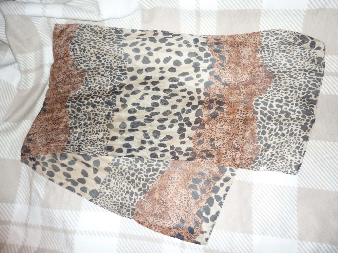 Chiffon Schal NEU Leo Look braun 48 x 150 cm Tuch Stola Halstuch