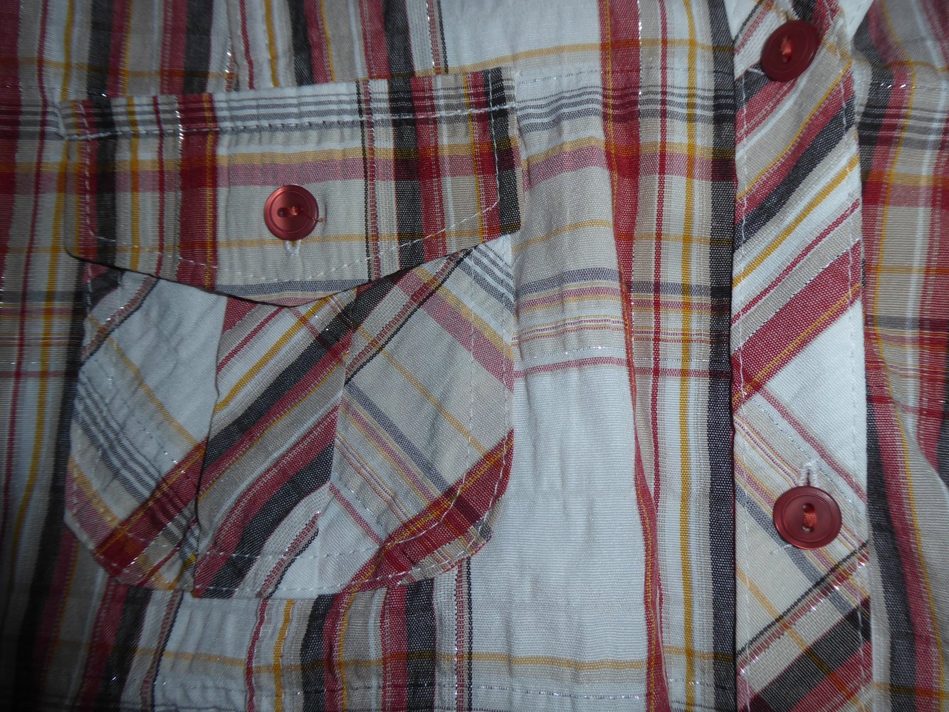 Bluse Canda langarm weiß caro Streifen 40 M Brust ca 52 cm Baumwollmix